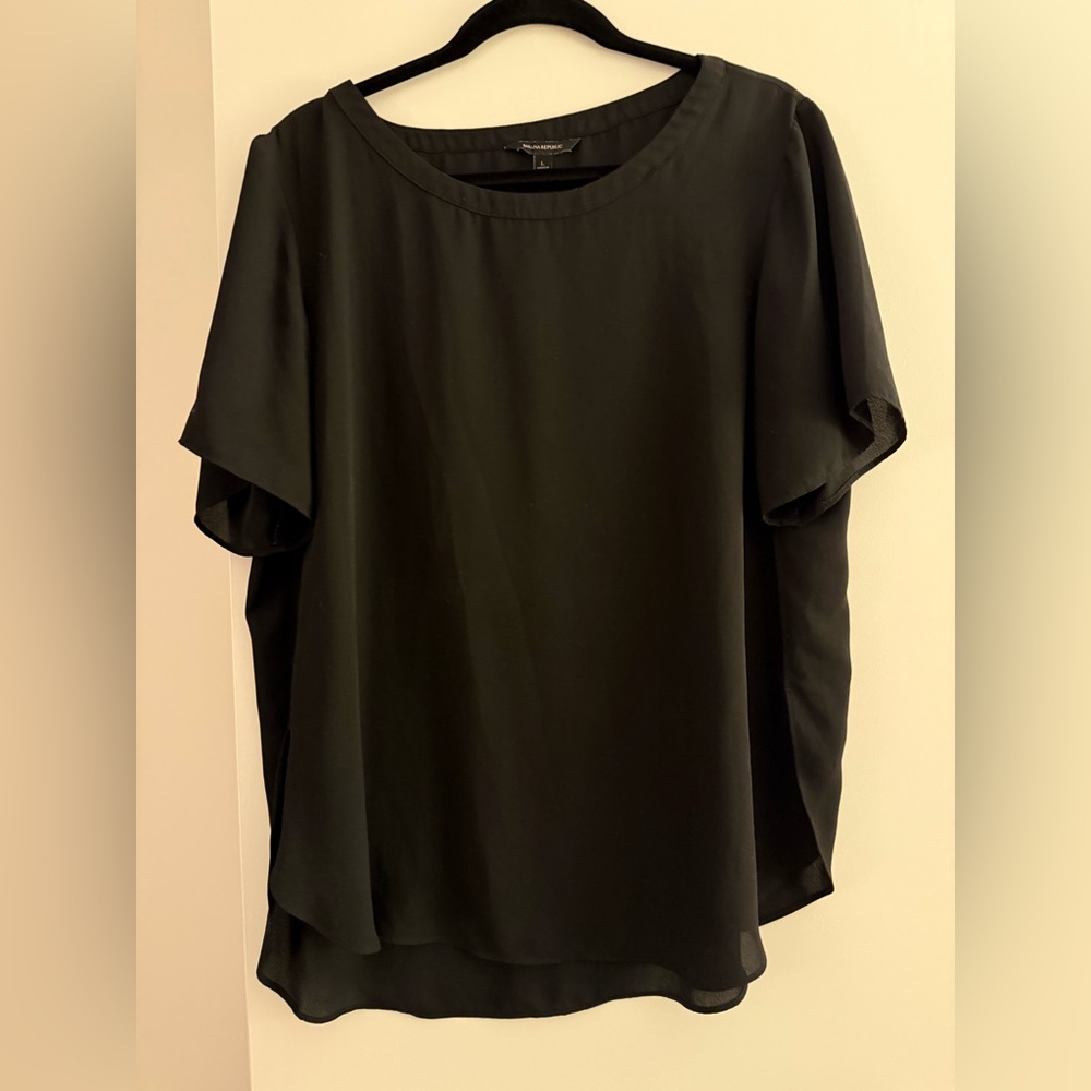 Banana Republic Black Short Sleeve Blouse